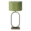 Tafellampen-Light & Living Tafellamp Jamiri/Velours - Ant, Brons/Donkergroen - Ø30x67cm
