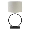 Light & Living Tafellamp Liva/Livigno - Zwart/Naturel - Ø40x78,5cm