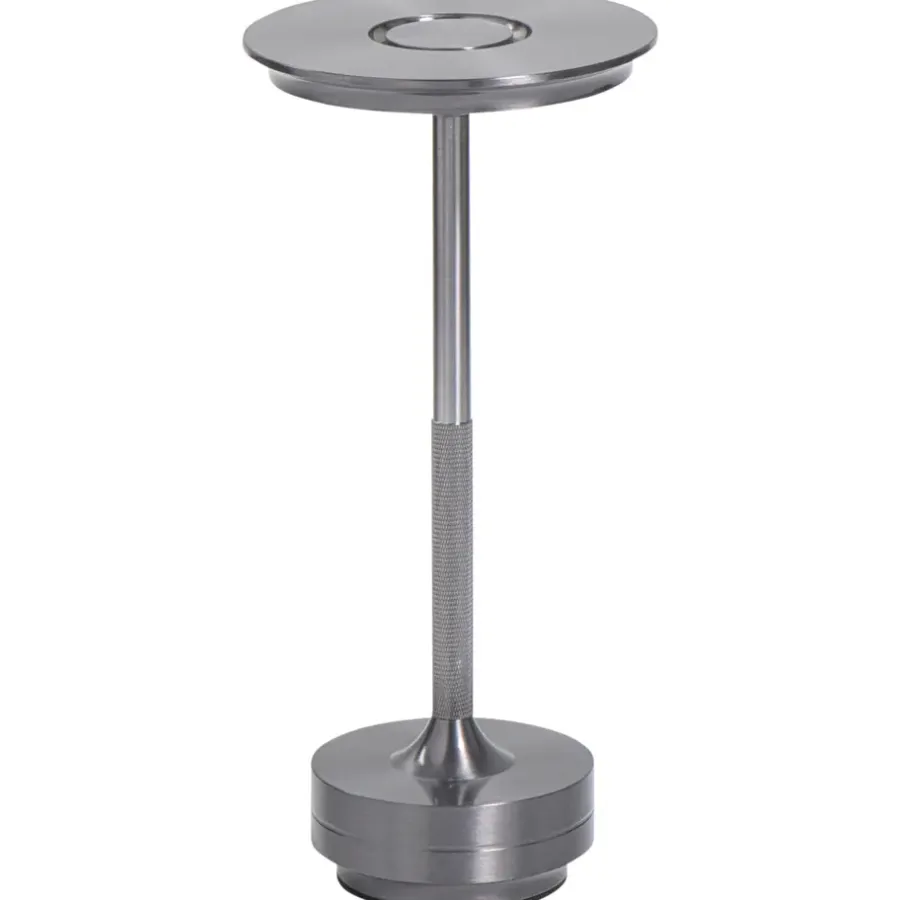 Leen Bakker Tafellamp Lux gunmetal USB LED - 27,5x13x13 cm