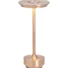 Leen Bakker Tafellamp Lux rosegoud USB LED - 27,5x13x13 cm