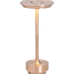 Leen Bakker Tafellamp Lux rosegoud USB LED - 27,5x13x13 cm
