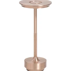 Leen Bakker Tafellamp Lux rosegoud USB LED - 27,5x13x13 cm