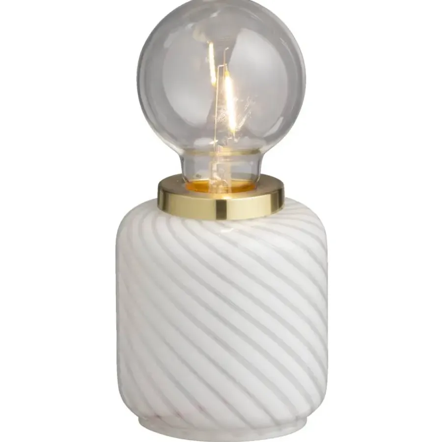 Leen Bakker Tafellamp Malaga LED - wit - 20xØ10 cm