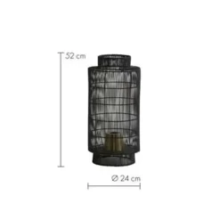 Light & Living Tafellamp/Lantaarn GRUARO - Draad Zwart-Antiek-Brons