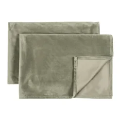 Leen Bakker Tafelloper - groen - 50x150 cm - Set van 2