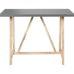 Bartafels-Beliani TALAMONE - Tuintafel - Lichthout/Grijs - 140 x 70 cm - Vezelcement