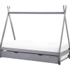 1-Persoons Bedden-Beliani TALMONTIERS - Onderschuifbed - Grijs - 90 x 200 cm - Grenenhout