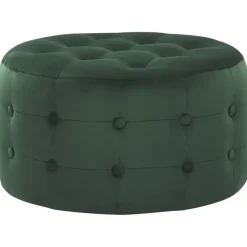 Poefen-Beliani TAMPA - Poef - Groen - 55 cm - Fluweel
