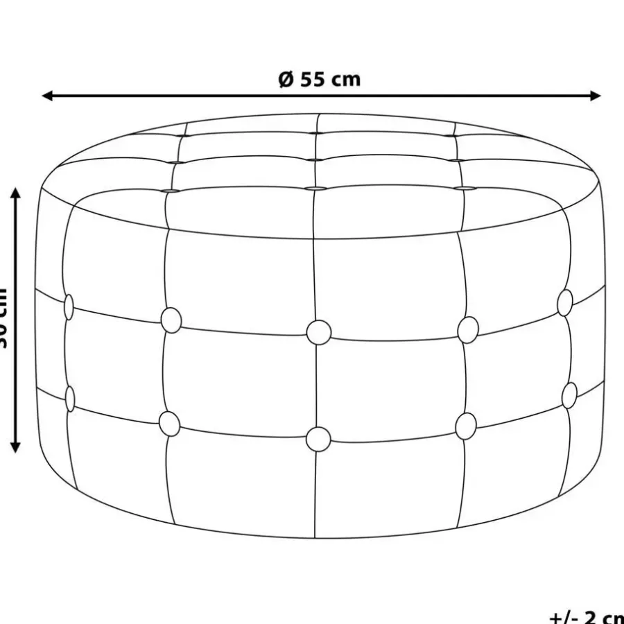 Poefen-Beliani TAMPA - Poef - Groen - 55 cm - Fluweel