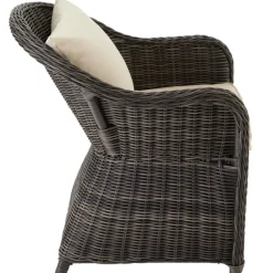 Tuinstoelen-tectake ® - 2 Luxe wicker stoelen - Fauteuils - zachte kussens - grijs - 403682