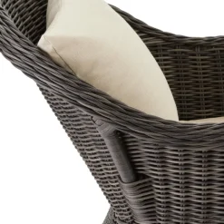 Tuinstoelen-tectake ® - 2 Luxe wicker stoelen - Fauteuils - zachte kussens - grijs - 403682