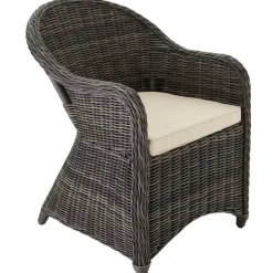 Tuinstoelen-tectake ® - 2 Luxe wicker stoelen - Fauteuils - zachte kussens - grijs - 403682