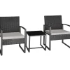 Bistro- & Balkonsets-tectake - balkonset Granada - wicker - zwart