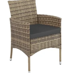 tectake - bistroset Luzern - wicker - natuurkleur