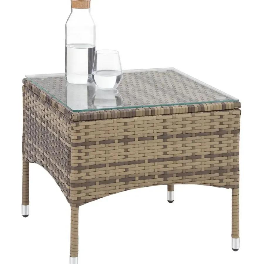 tectake - bistroset Luzern - wicker - natuurkleur