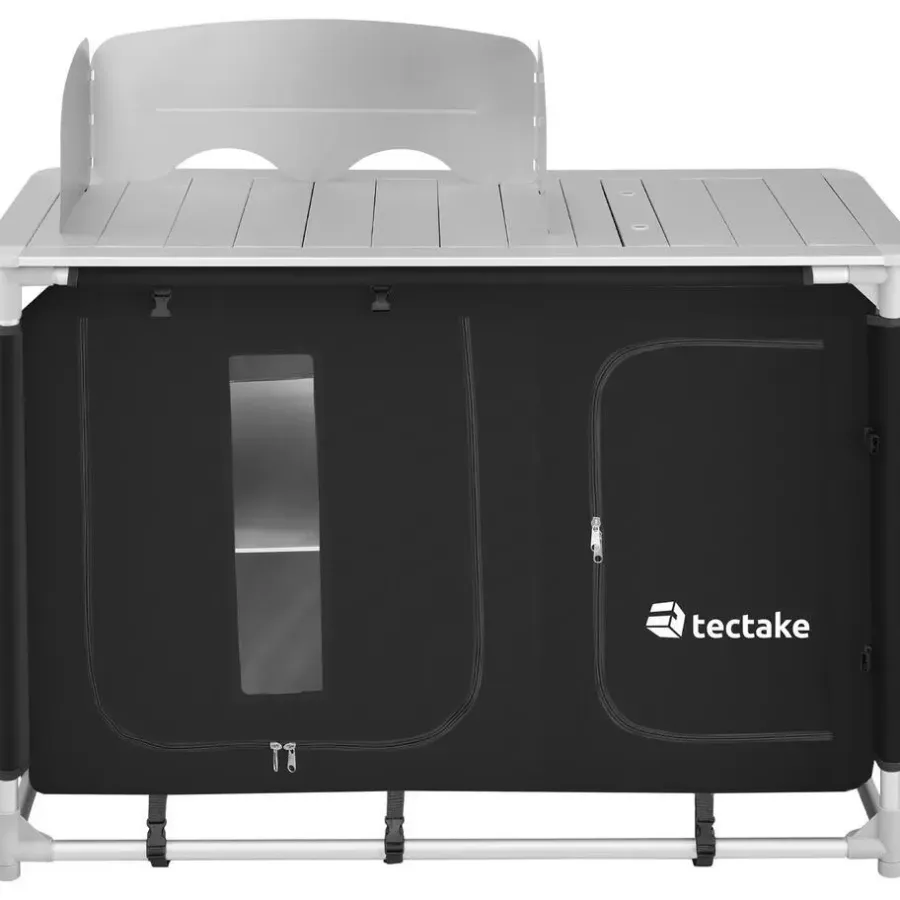 Barbecues En Accessoires-tectake - Campingkeuken 116x52x107cm, Zwart