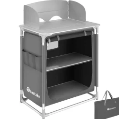 Barbecues En Accessoires-tectake - Campingkeuken 76x53,5x107cm, Grijs