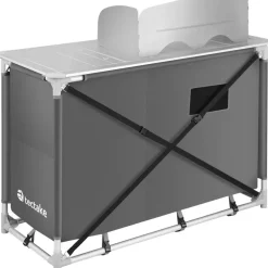 tectake - Campingkeuken 116x52x107cm, Grijs