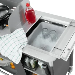 tectake - Campingkeuken 116x52x107cm, Grijs