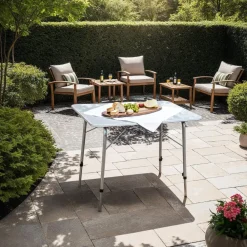 Kamperen En Outdoor-tectake - Campingtafel inklapbaar en in hoogte verstelbaar 80x60x68cm, Grijs