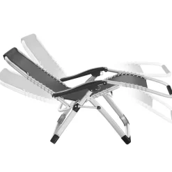 Kamperen En Outdoor-tectake - Ligbed Cloud inklapbaar, traploos verstelbaar, Zwart