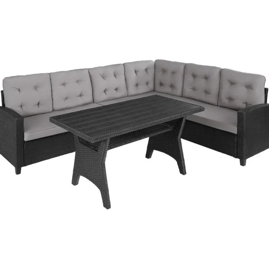 Loungesets-tectake - loungeset Catania - wicker - zwart