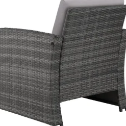Loungesets|Loungesets-tectake - loungeset Lucca - 1 bank/2 stoelen/1 tafel - grijs