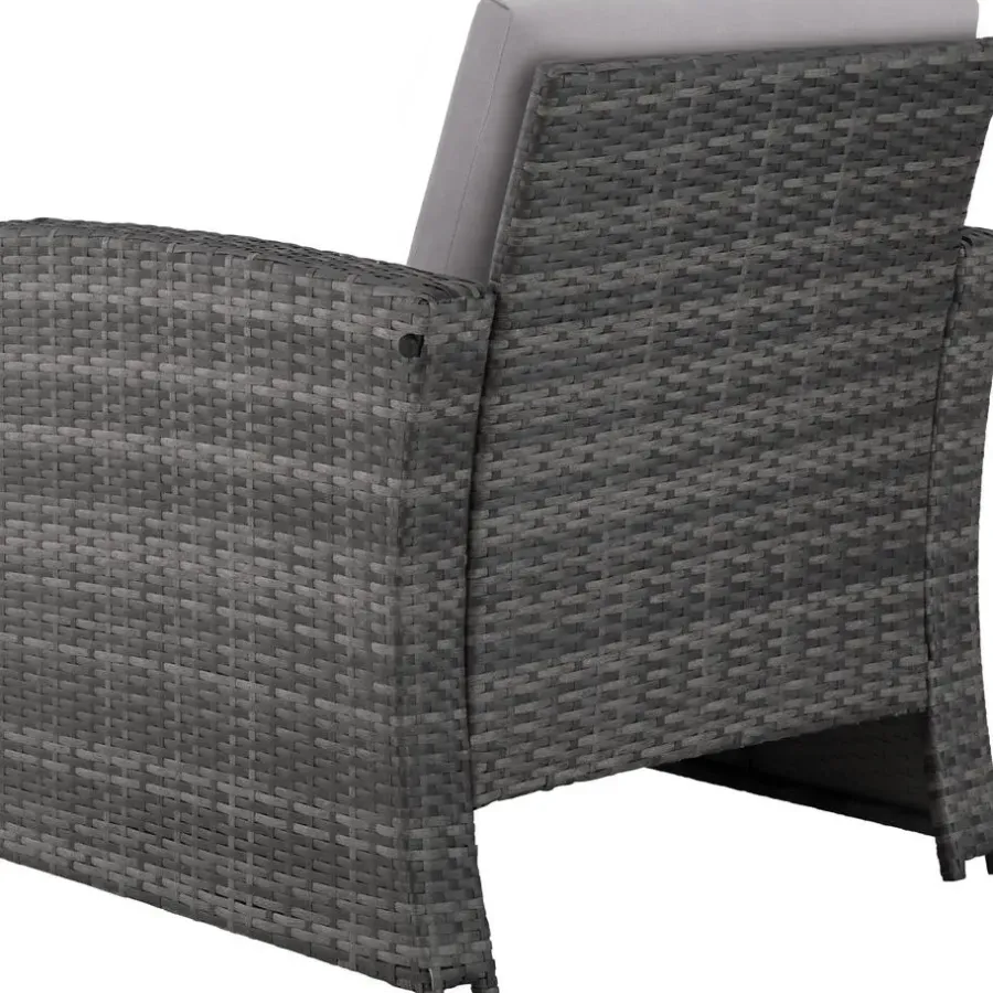 Loungesets|Loungesets-tectake - loungeset Lucca - 1 bank/2 stoelen/1 tafel - grijs