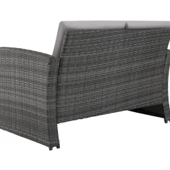 Loungesets|Loungesets-tectake - loungeset Lucca - 1 bank/2 stoelen/1 tafel - grijs