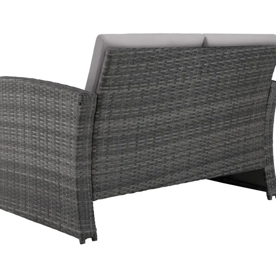 Loungesets|Loungesets-tectake - loungeset Lucca - 1 bank/2 stoelen/1 tafel - grijs