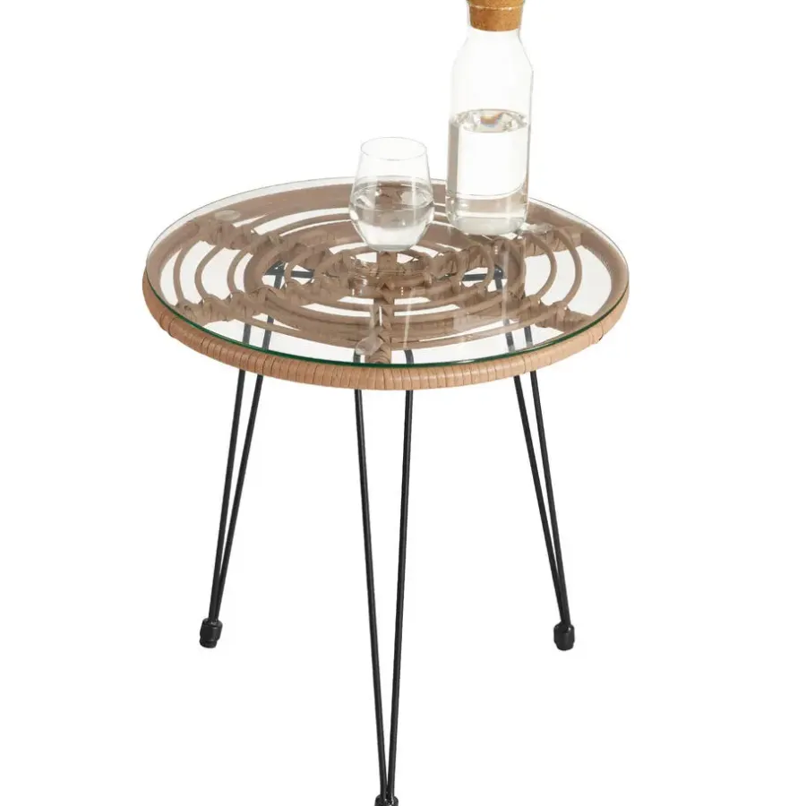 Bistro- & Balkonsets-tectake - loungeset Molfetta - wicker - natuurkleur
