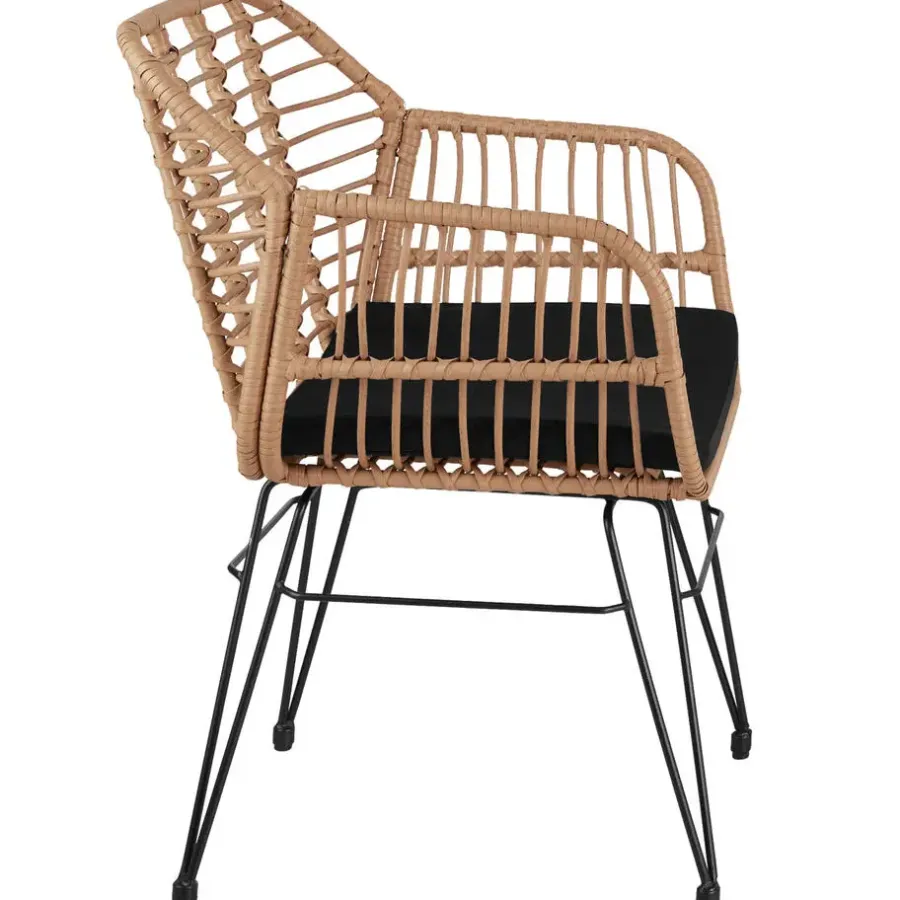 Bistro- & Balkonsets-tectake - loungeset Molfetta - wicker - natuurkleur