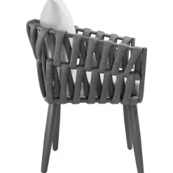 Tuinstoelen-tectake - Set van 2 stoelen Lugano in rope-design met aluminium frame
