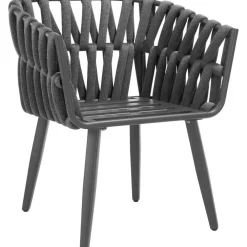 Tuinstoelen-tectake - Set van 2 stoelen Lugano in rope-design met aluminium frame