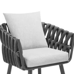 Tuinstoelen-tectake - Set van 2 stoelen Lugano in rope-design met aluminium frame
