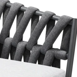 Tuinstoelen-tectake - Stoel Lugano in rope-design met aluminium frame, Antraciet