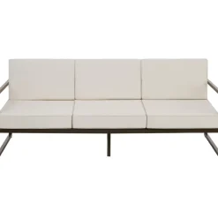 tectake - Tuin-loungebank Comosa, 3-zits, XXL kussens, Bruin / Beige