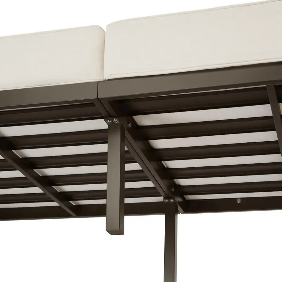 Loungebanken-tectake - Tuin-loungebank Comosa, 2-zits, ultradikke kussens, Bruin / Beige
