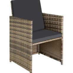 Tuinsets-tectake - tuinset Bilbao - wicker met beschermhoes - natuurkleur