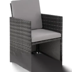 Tuinsets-tectake - tuinset Bilbao - wicker - incl. beschermhoes - grijs