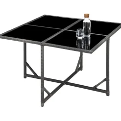 Tuinsets-tectake - tuinset Bilbao - wicker - incl. beschermhoes - grijs