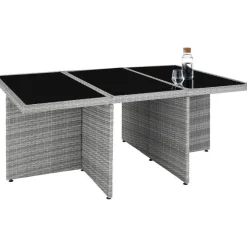 Tuinsets-tectake - tuinset New York - wicker - lichtgrijs