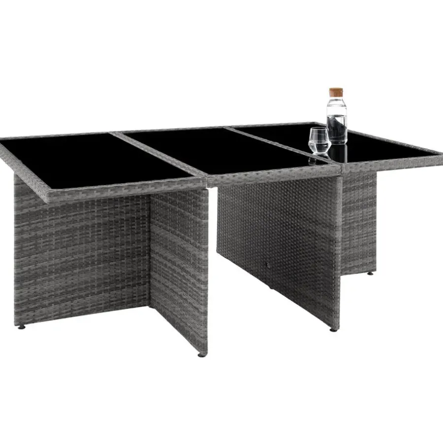 tectake - tuinset New York - wicker - grijs