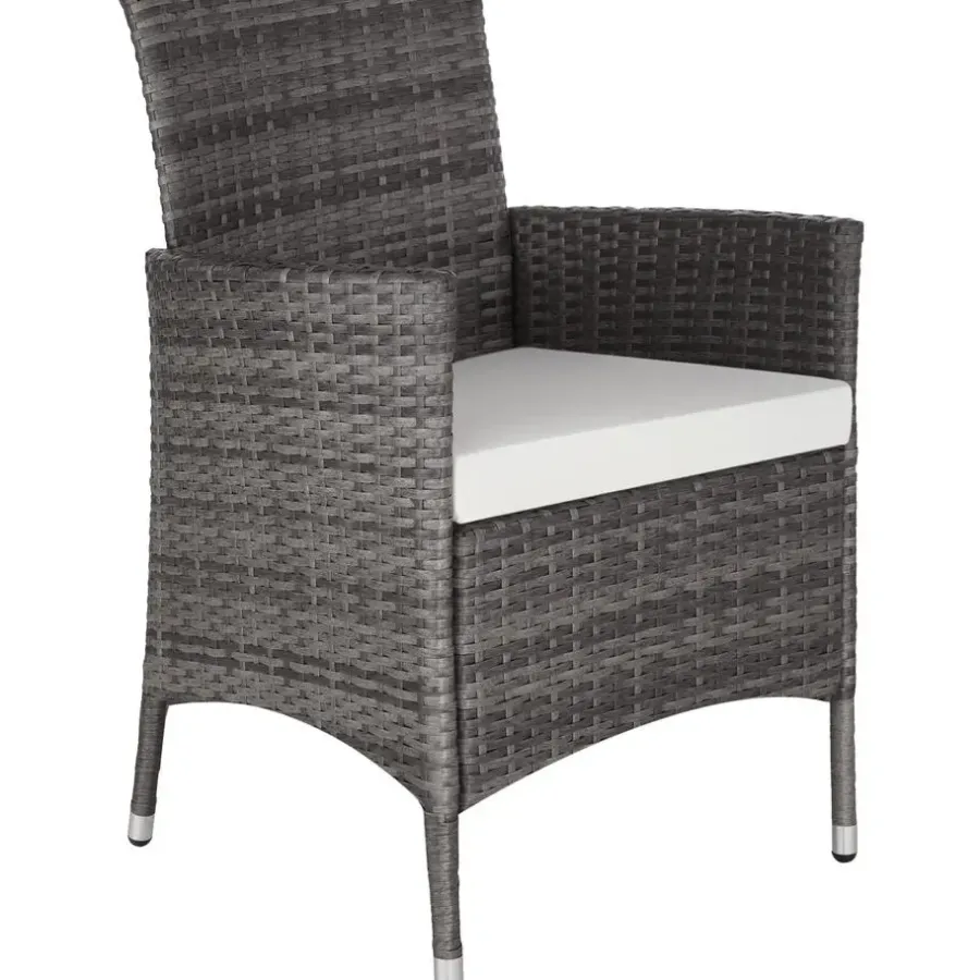 tectake - tuinset Porto 6 + 1 - wicker - grijs