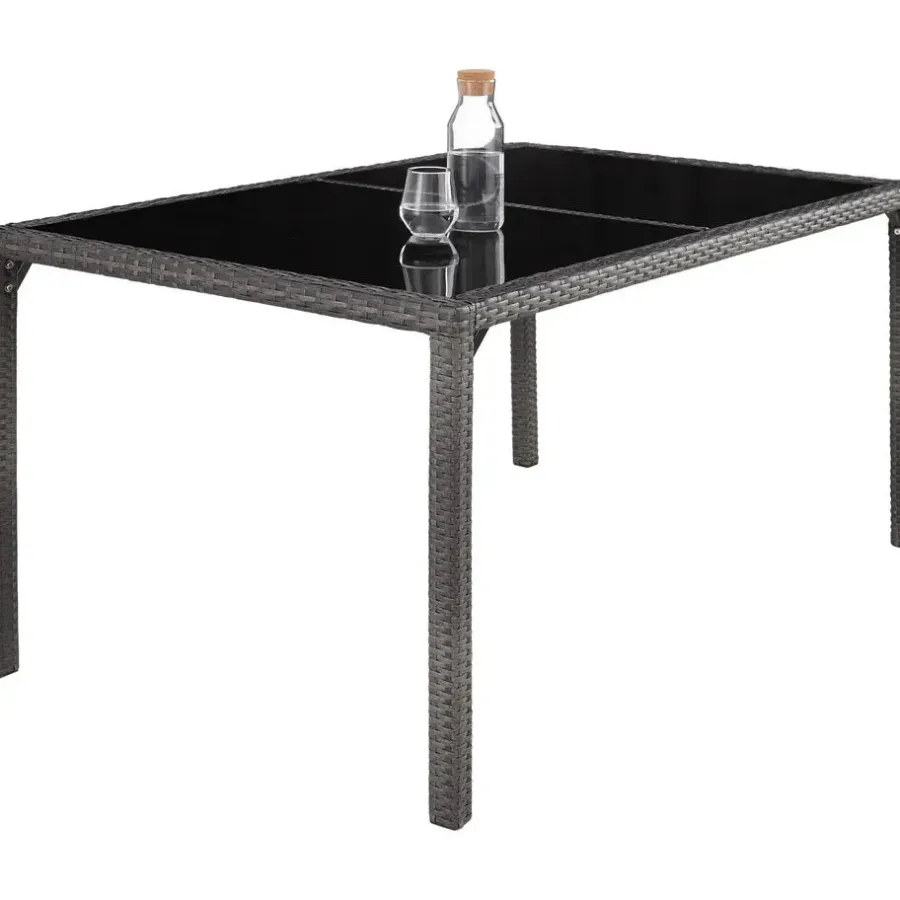 tectake - tuinset Porto 6 + 1 - wicker - grijs