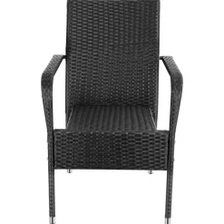 Tuinstoelen-tectake 2 tuinstoelen - Wickerstoel Girona, stapelbaar, draagkracht 120 kg