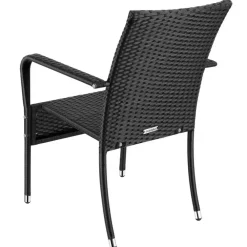Tuinstoelen-tectake 2 tuinstoelen - Wickerstoel Girona, stapelbaar, draagkracht 120 kg