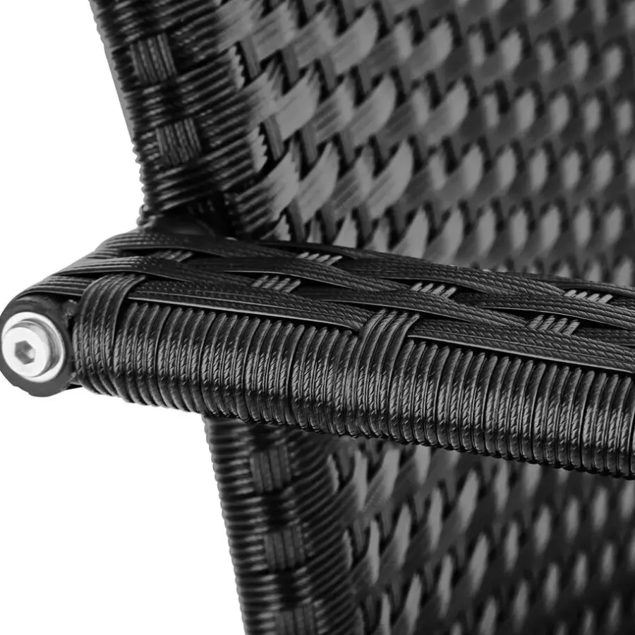 Tuinstoelen-tectake 2 tuinstoelen - Wickerstoel Girona, stapelbaar, draagkracht 120 kg