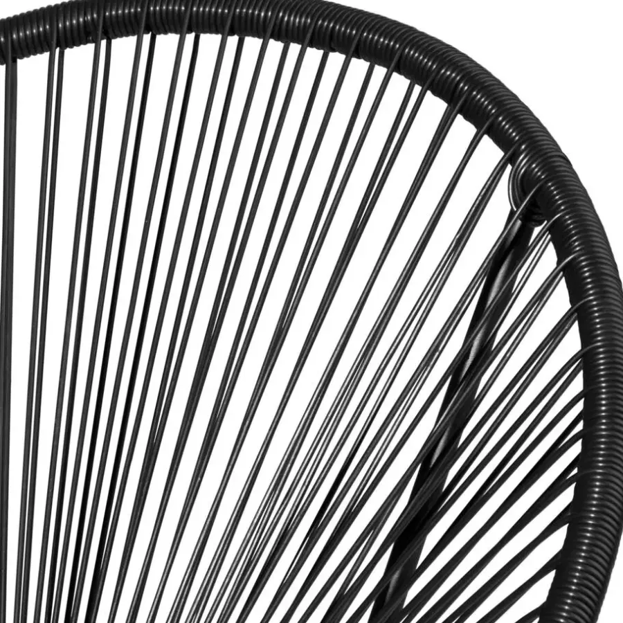 tectake 2 tuinstoelen Santana in Acapulco-design, Zwart