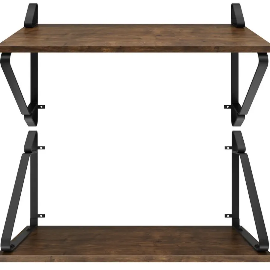 Wandplanken-tectake 2 wandplanken Irvine, Industrieel Hout Donker, Rustiek